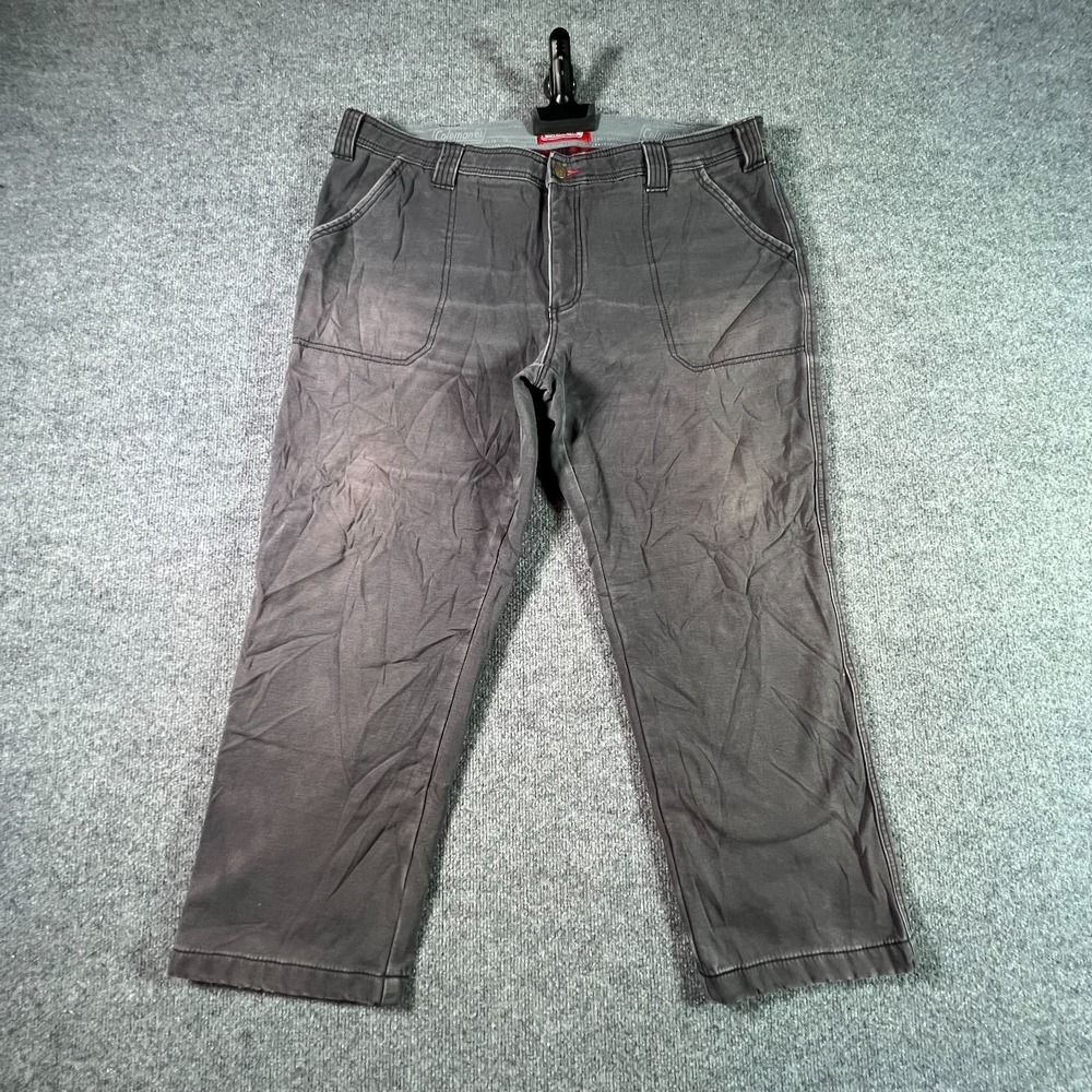 Coleman Carpenter Pant Mens 40x30 Gray Flannel-Lined Straight Stretch Workwear